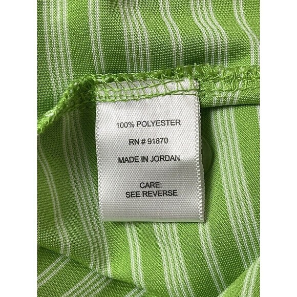 Tommy Armour Men’s XXL Dri-Logic Golf Polo Shirt Green White Stripes Performance - Picture 7 of 8